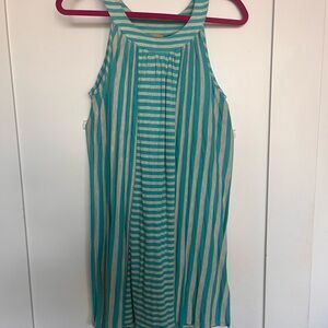 Vintage Ella Moss Striped Sleeveless Mini Dress